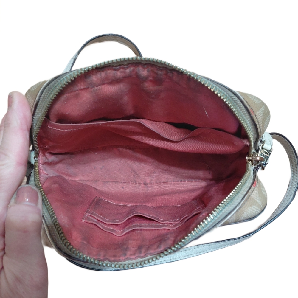 Coach Jaimie Mini Camera Bag Tan Crossbody Bag with Wild Strawberry Design - Picture 8 of 16